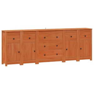 vidaXL Strani &scaron;al 5 kos Voskan Rjava 226 x 35 x 80 cm Masivna borovina