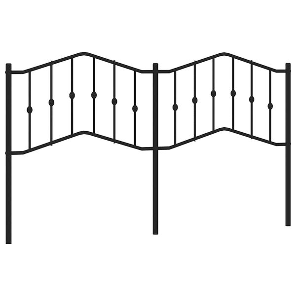 vidaXL Kovinsko nadomestno vzglavje črno 180 cm