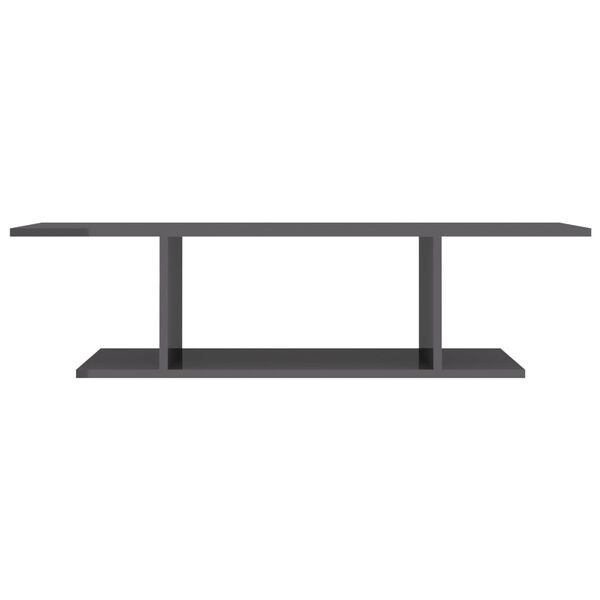 vidaXL Stenska TV omarica visok sijaj siva 103x30x26,5 cm