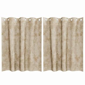 vidaXL Velvete zavese z zavesami 2 pcs krema 140 x 140 cm Žamet