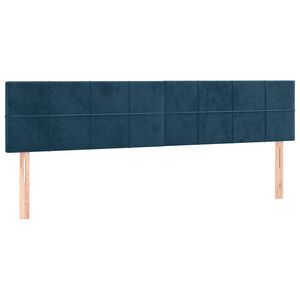 vidaXL Posteljno vzglavje temno modra 160x5x78/88 cm žametna