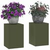 vidaXL Stojalo za rastline 2 pcs Olivno zelena 24 x 24 x 35 cm Jeklo