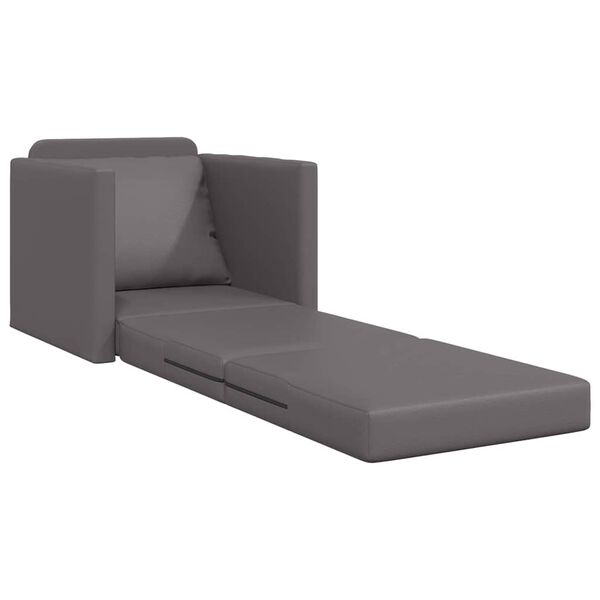 vidaXL Sofa postelja Siva 74 x 77 x 81 cm Žamet