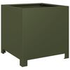 vidaXL Vrtno korito olivno zelena 40x40x40 cm jeklo
