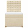 vidaXL Box spring postelja z vzmetnico krem 80x200 cm blago