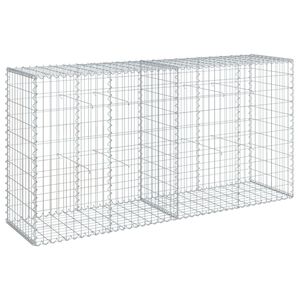 vidaXL Gabionska ko&scaron;ara s pokrovom 200x50x100 cm pocinkano železo