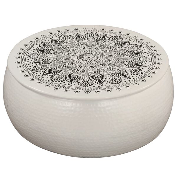 vidaXL Klubska mizica iz sploščenega aluminija 70x30 cm bela