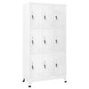 vidaXL Garderobna omara z 9 vrati jeklo 90x45x180cm siva