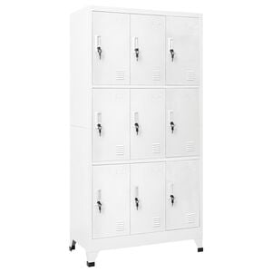 vidaXL Garderobna omara z 9 vrati jeklo 90x45x180cm siva