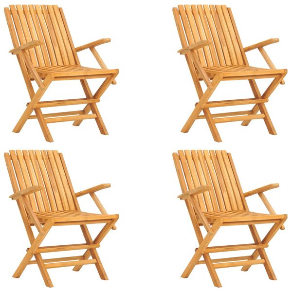 vidaXL Vrtna jedilna garnitura 5-delna trdna tikovina