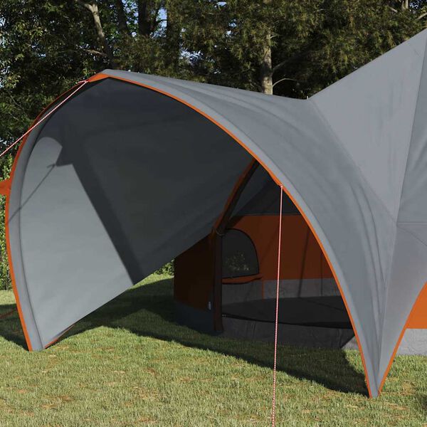 vidaXL Teepee &scaron;otor za 9 oseb Siva in oranžna 502 x 502 x 297 cm