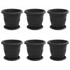 vidaXL Lončki za rastline 6 kos Črna &Oslash; 22 x 18 cm Plastika
