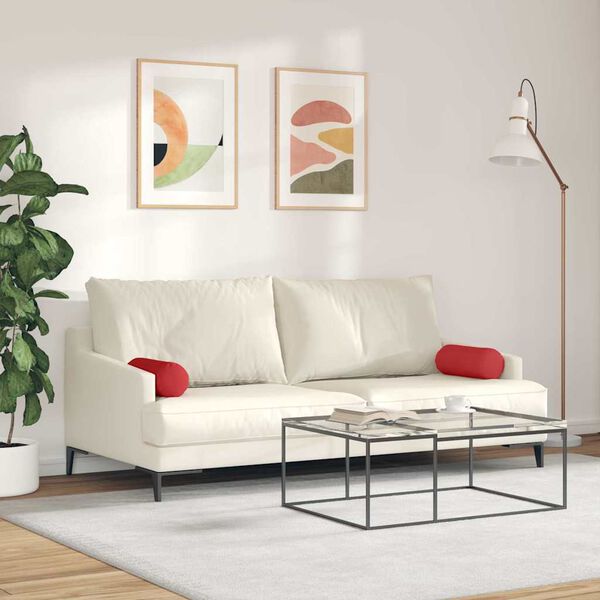 vidaXL Blazine 2 pcs Rdeča &Oslash; 15 x 40 cm blago