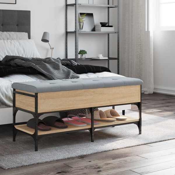 vidaXL Klop za čevlje sonoma hrast 102x42x45 cm inženirski les