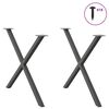 vidaXL Noge za jedilno mizo v obliki črke X, 2 kosa, antracitne, 90 x (72-73) cm, jeklo