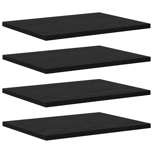 vidaXL Polica za knjige 4 pcs Črna 40 x 30 x 1,5 cm Konstruiran les