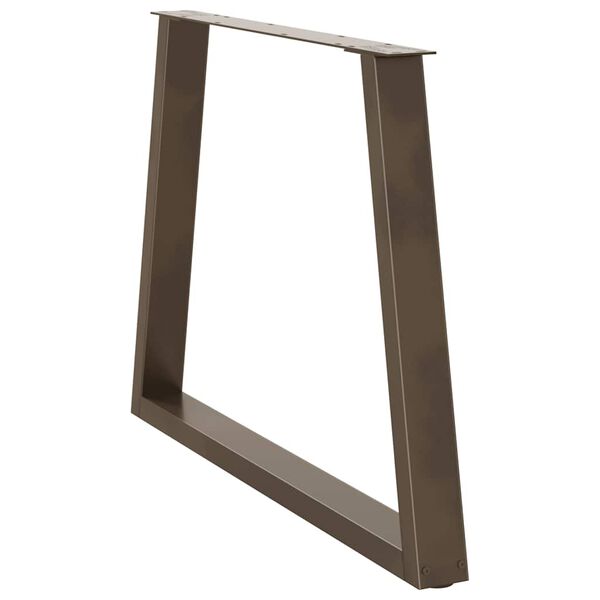 vidaXL Noge za jedilno mizo v obliki črke V, 3 kosi, naravno jeklo, 90 x (72-73,3) cm, jeklo