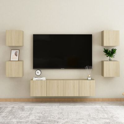 vidaXL Stenska TV omarica sonoma hrast 30,5x30x30 cm