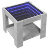 vidaXL Klubska mizica LED betonsko siva 53x53x45 cm inženirski les