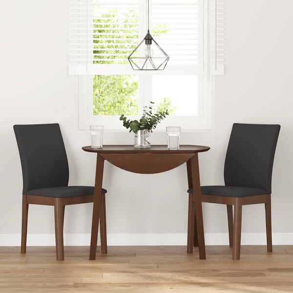 vidaXL Jedilni stoli z blazinami 2 kosa Brown Solid Wood Rubber