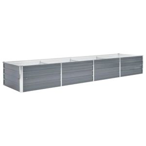 vidaXL Visoka greda iz pocinkanega jekla 320x80x45 cm sive barve