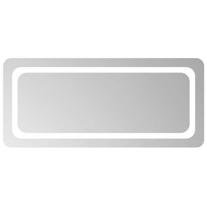 vidaXL LED kopalni&scaron;ko ogledalo Transparentno 90 x 40 cm kaljeno steklo