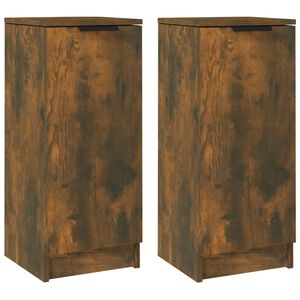vidaXL Komoda 2 kosa dimljeni hrast 30x30x70 cm konstruiran les