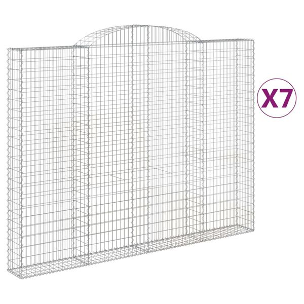 vidaXL Obokane gabion ko&scaron;are 7 kosa 300x30x220/240 cm pocinkano železo