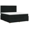 vidaXL Postelja boxspring z vzmetnico Črna 200 x 200 cm Blago