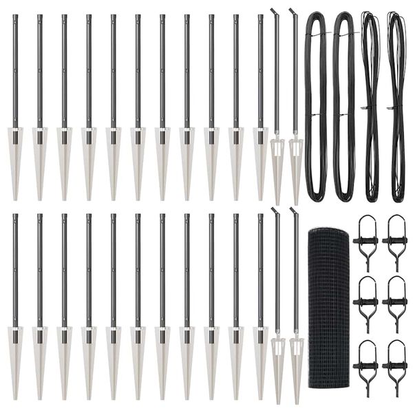 vidaXL Steber ograje. Siva 50 x 0,6 m (16 x 16 mm mreža) Jeklo in PVC