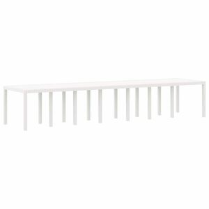 vidaXL Vrtna miza Bela 400 x 100 x 73 cm poli ratan