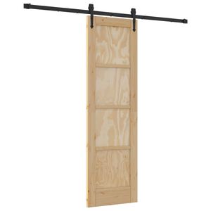 vidaXL Drsna vrata ORKDAL 61 x 198,5 cm Trdna borovina Naravna in črna