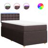 vidaXL Box spring postelja z vzmetnico temno rjava 90x200 cm blago