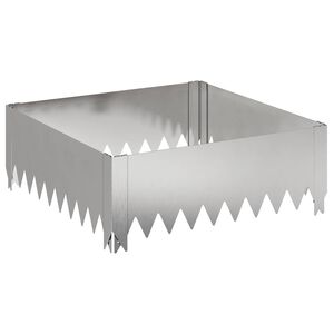vidaXL Robovi trave 60 x 60 x 20 cm Jeklo Srebrna