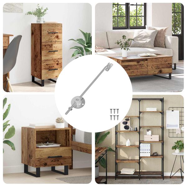 vidaXL Zatik za podporo pokrova 12 pcs srebrna 194 x 36 x 18 mm elezo