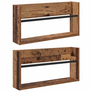 vidaXL Regal za revije 2 pcs Star les 60 x 12 x 30 cm Konstruiran les