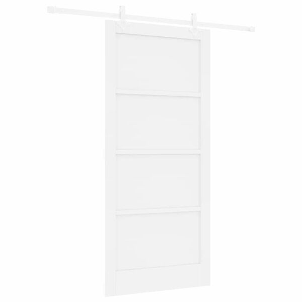 vidaXL Drsna vrata Bela 93 x 202 cm Masivno borovo les