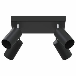 vidaXL Stropni reflektor s sredi&scaron;či Črna 26 x 26 x 16 cm Kovina