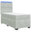 vidaXL Postelja boxspring z vzmetnico Svetlo siva 100 x 200 cm Žamet