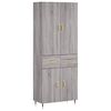 vidaXL Visoka komoda siva sonoma 69,5x34x180 cm inženirski les