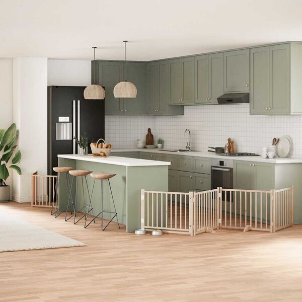 vidaXL Ograda za pse z vrati zložljiva 12 panelov 960 cm topolovina