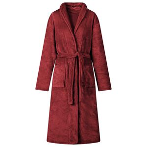 vidaXL Kopalni pla&scaron;č brez kapuce Bordeaux rdeča s Flanel