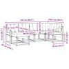 vidaXL Zunanja garnitura za sedenje z blazino 6 pcs Naravna in črna