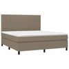 vidaXL Box spring postelja z vzmetnico taupe 160x200 cm blago