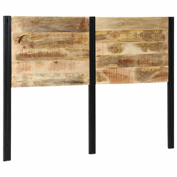 vidaXL Naglavna deska 140 cm trden mangov les in železo