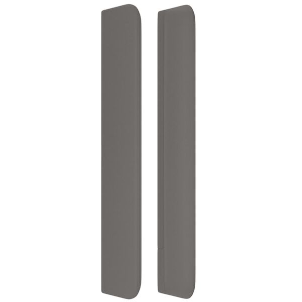 vidaXL Vzglavje z u&scaron;esi sivo 103x16x118/128 cm umetno usnje