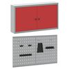vidaXL Komplet omare in pegboard 3 pcs Rdeča 100 x 20 x 115 cm Jeklo