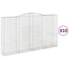 vidaXL Obokane gabion ko&scaron;are 10 kosa 400x50x220/240cm pocinkano železo