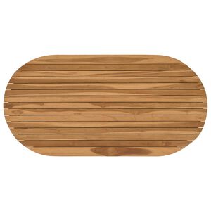 vidaXL Nepremična povr&scaron;ina 110 x 55 x 3,5 cm Ovalna Trden tikov les