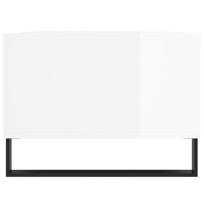 vidaXL Klubska mizica visok sijaj bela 90x50x36,5 cm inženirski les